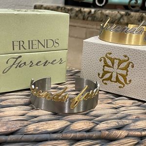 Rustic Cuff set of 2 Friends Forever Bracelets